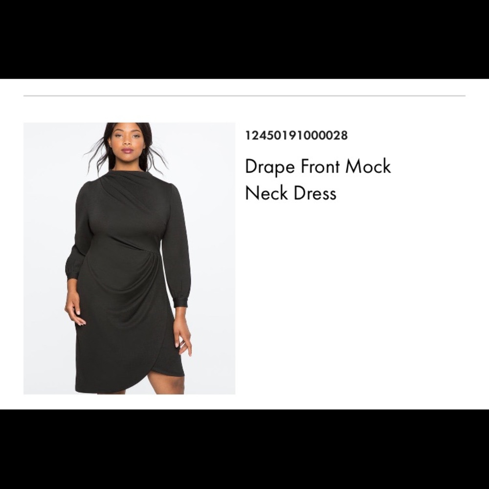 ELOQUII Drape Front Mock Neck Dress Size 28